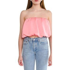 WAYF Sasha Women's Large Strapless Bubble‎ Top Coral